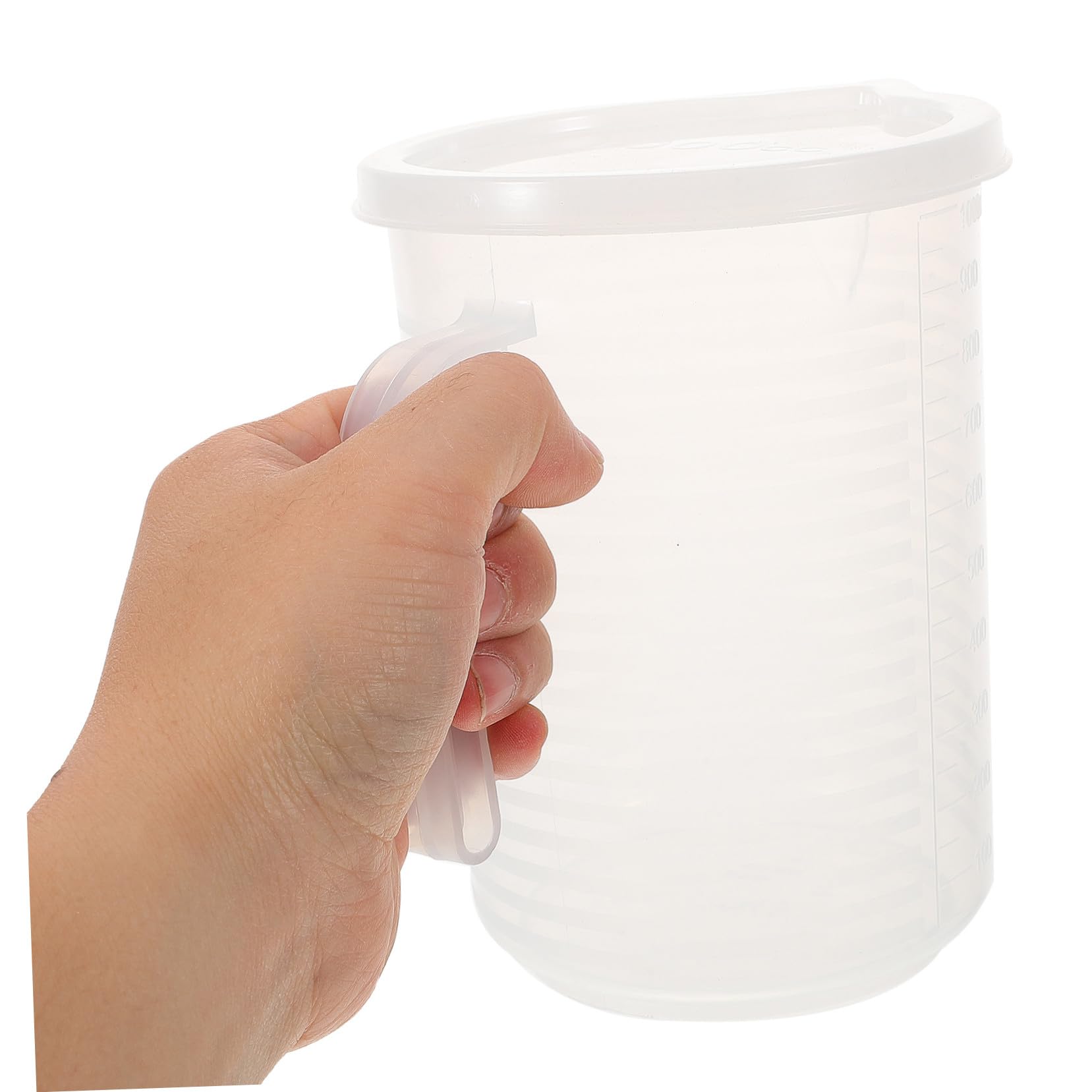 Zerodeko 4 Pièces Tasse à Mesurer Transparent avec Couvercle et Poignée Pichet Doseur Réutilisable pour Cuisine Bars et