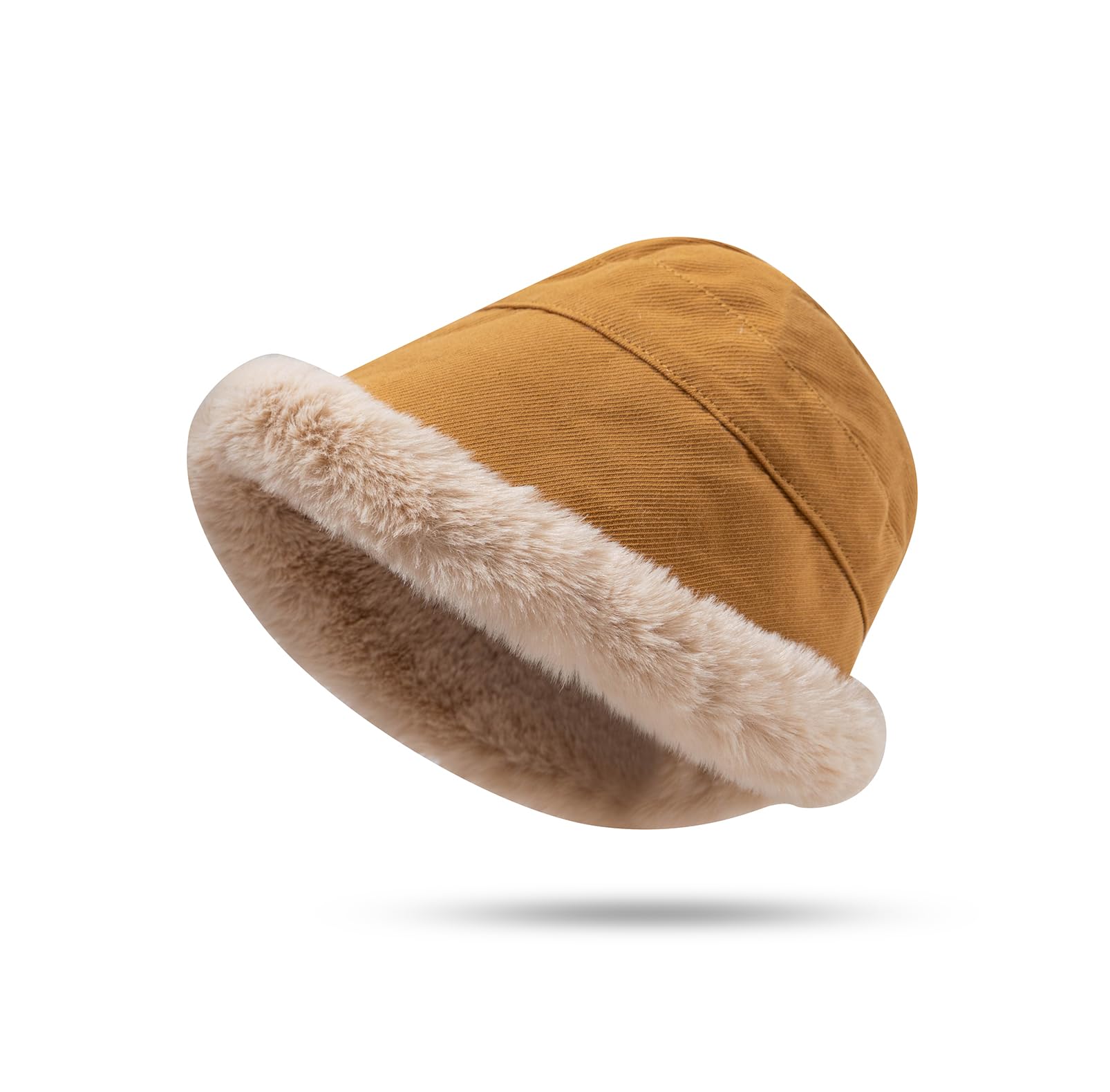 YAMEE Cappello Invernale Donna Calda, Beanie Hat Protezione dal Freddo, Pescatore Arrotolato Bordo Peluche, Antivento per Campeggio