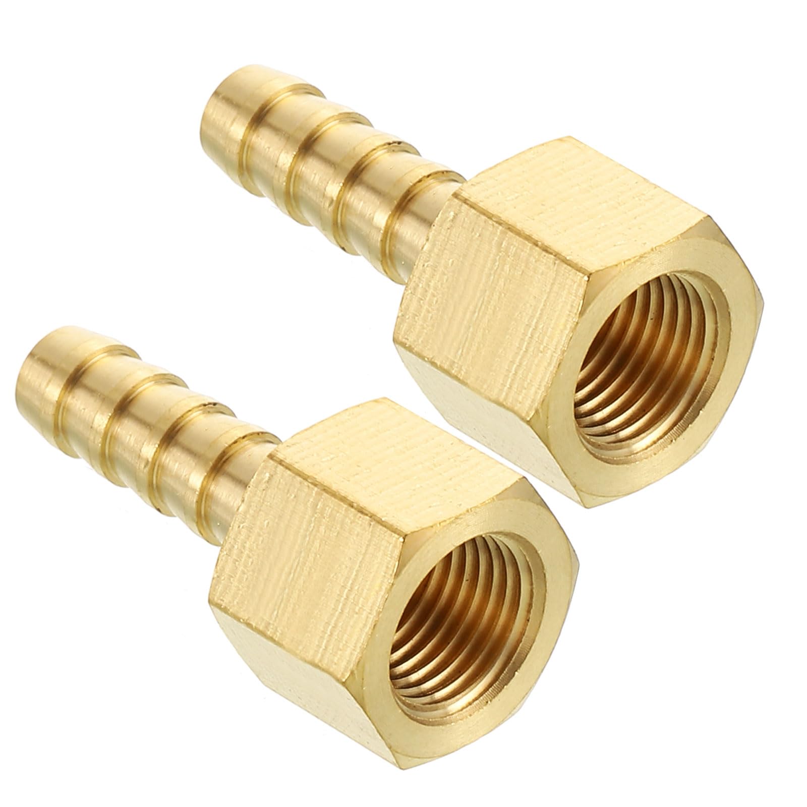 Pack of 2 Brass Hose Barb Fittings Adapter Connector 1/4" Hose Barb to 1/8" NPT Female Fittings for Home Machines, Massage Bathtubs, and Irrigation Systems
