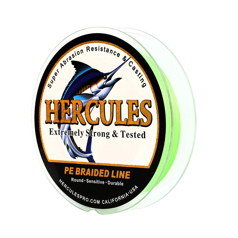 HERCULES Cost-Effective Super Cast 8 Strands Braided Fishing Line 10LB to 300LB Test for Salt-Water,109/328/547/1094 Yards(100M/300M/500M/1000M),Diam.