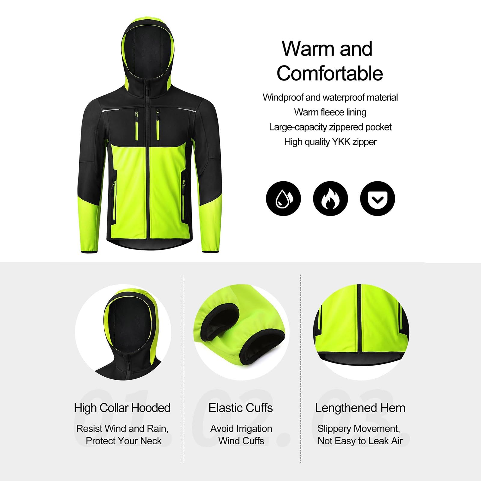 Chaqueta de ciclismo para hombre, impermeable, forro polar, chaqueta de