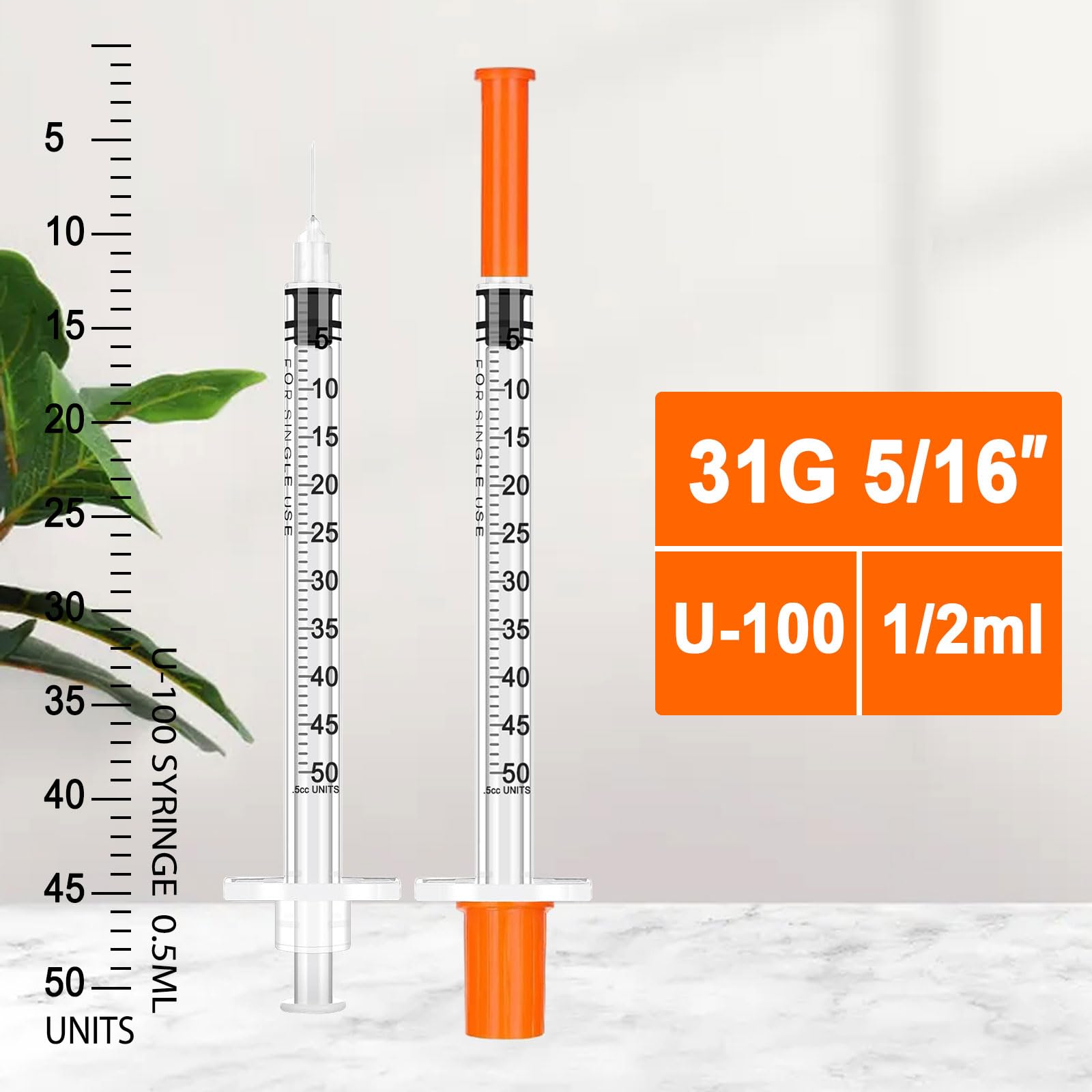 0.5 ml 31G 5/16in Syringe with Needle, Pack of 30 — Amazon image 2