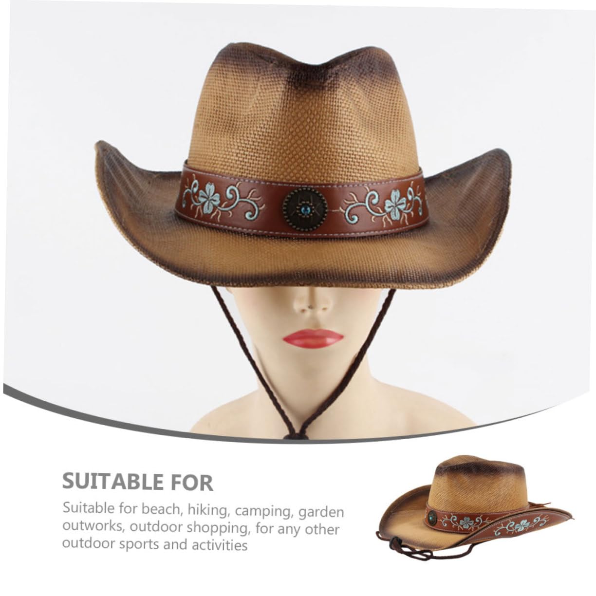 Ipetboom 2 Sombreros De ala Ancha para Mujer Sombreros De Playa Portátiles Viseras Decorativas De Viaje Parasol De Playa