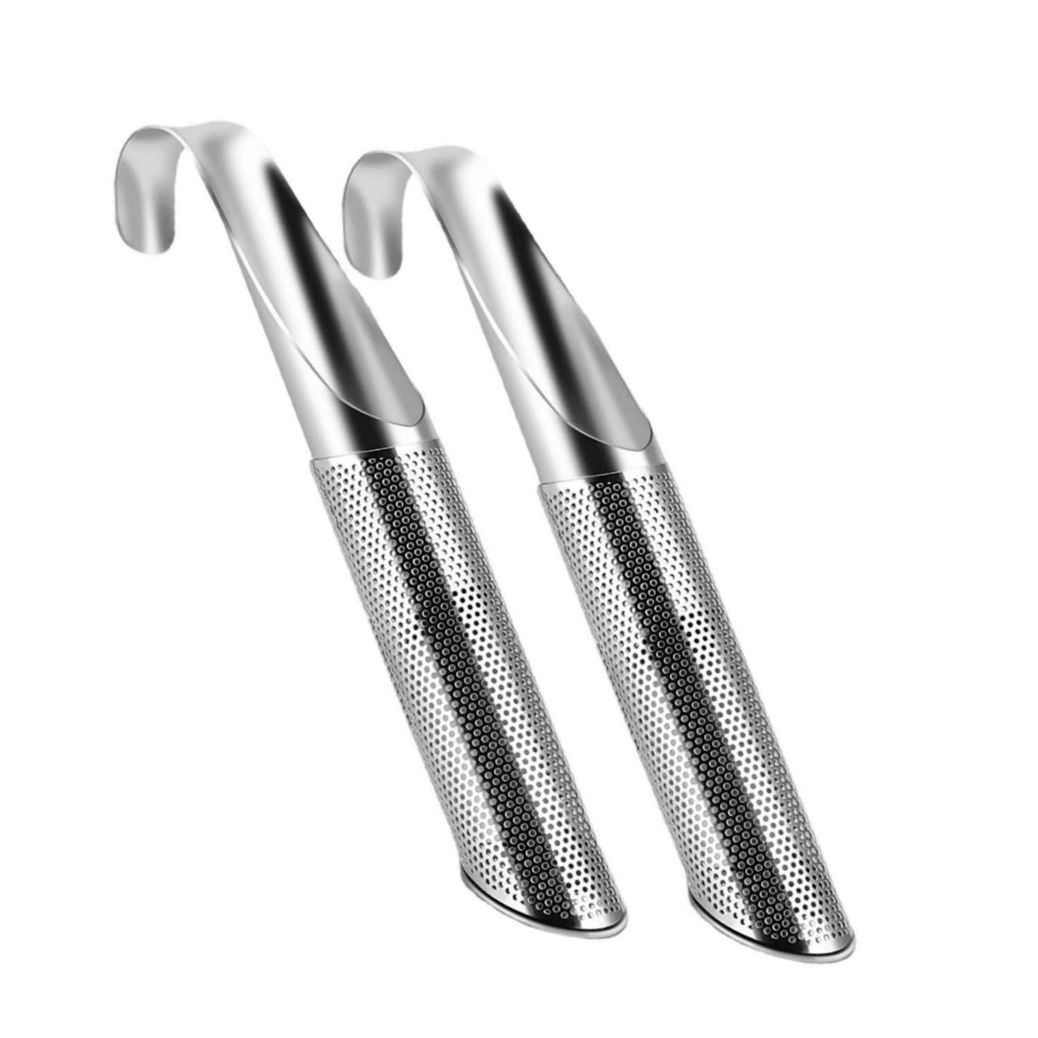 Fenglin-joy Teesieb aus Edelstahl, 2 Stück 304 Edelstahl Teefilter Tragbares Teesieb Feinmaschiges Tee-Sieb mit Hakengriff für Tee,Rose, Kaffee,Gewürze, Teefilter,Pfeife,Teesteil