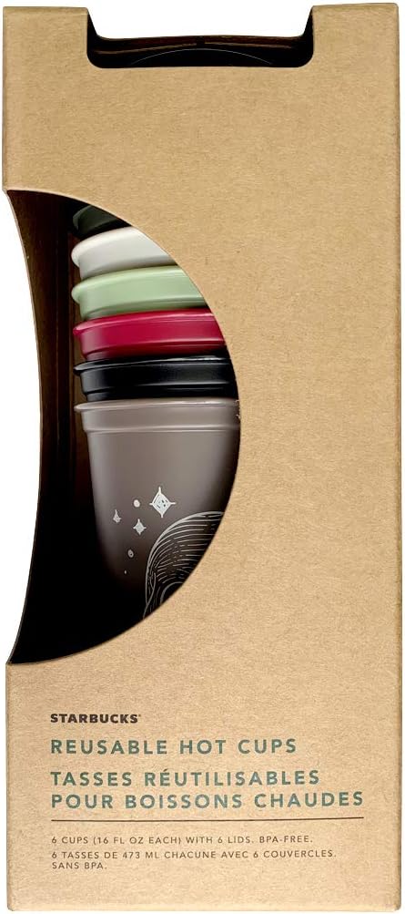 Crаzу Clеаrаnсе Starbucks Reusable Hot Cup Collection Pack Of 6 W/Lids 16 oz (Halloween, 2019)