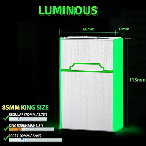 Miniatura 9 de DXIN Módulo de caja de cigarrillos con encendedor eléctrico recargable por USB para todo el paquete de cigarrillos de 3937in 20 unidades tamaño King