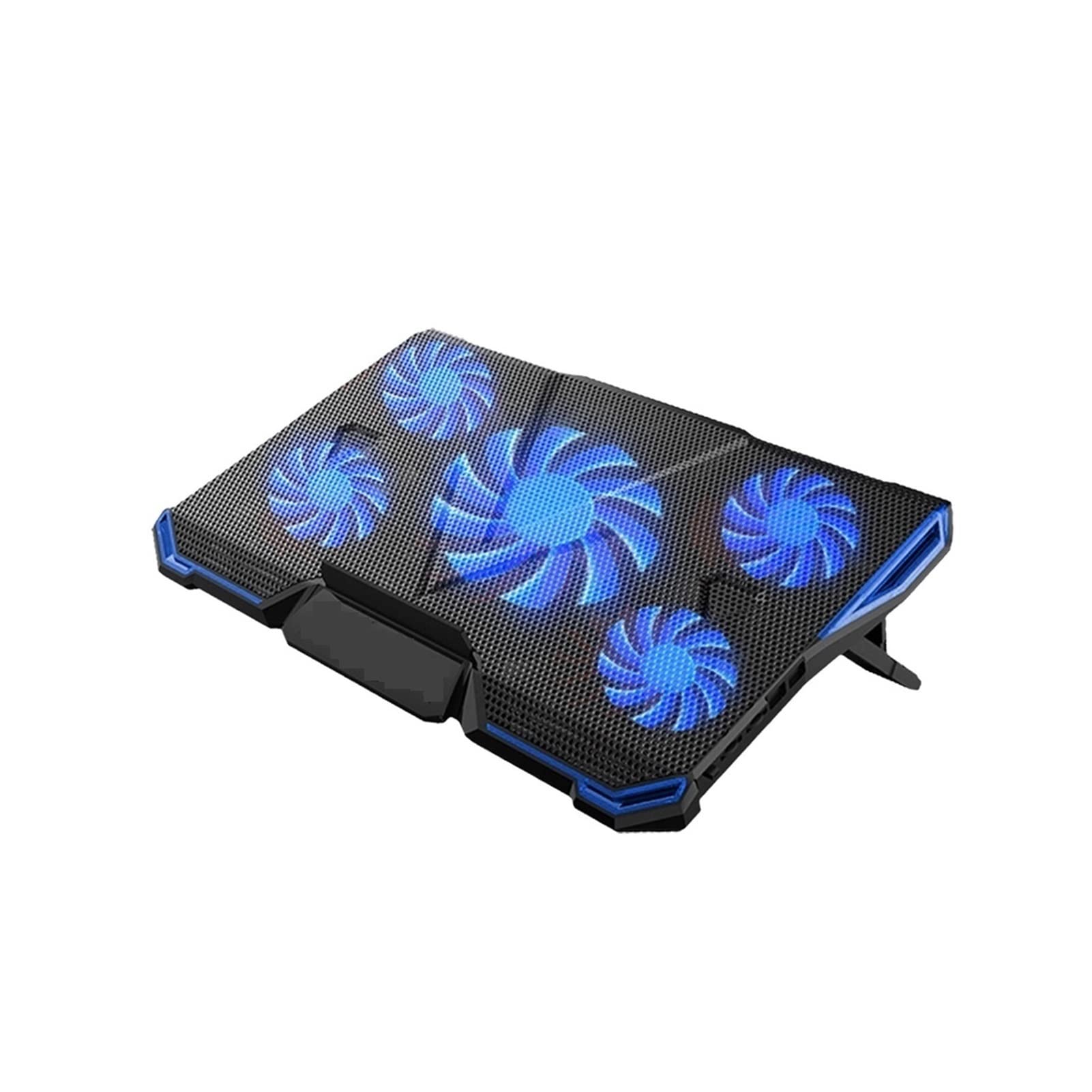 Youngran Regulowane Kąty Chłodzące Laptopa Ergonomiczna Podkładka Chłodząca Z Pięcioma Fanem LED Dla 11 '' 15.6 '' 17''Notebook Tablet PC leisurely (Color : BLUE)