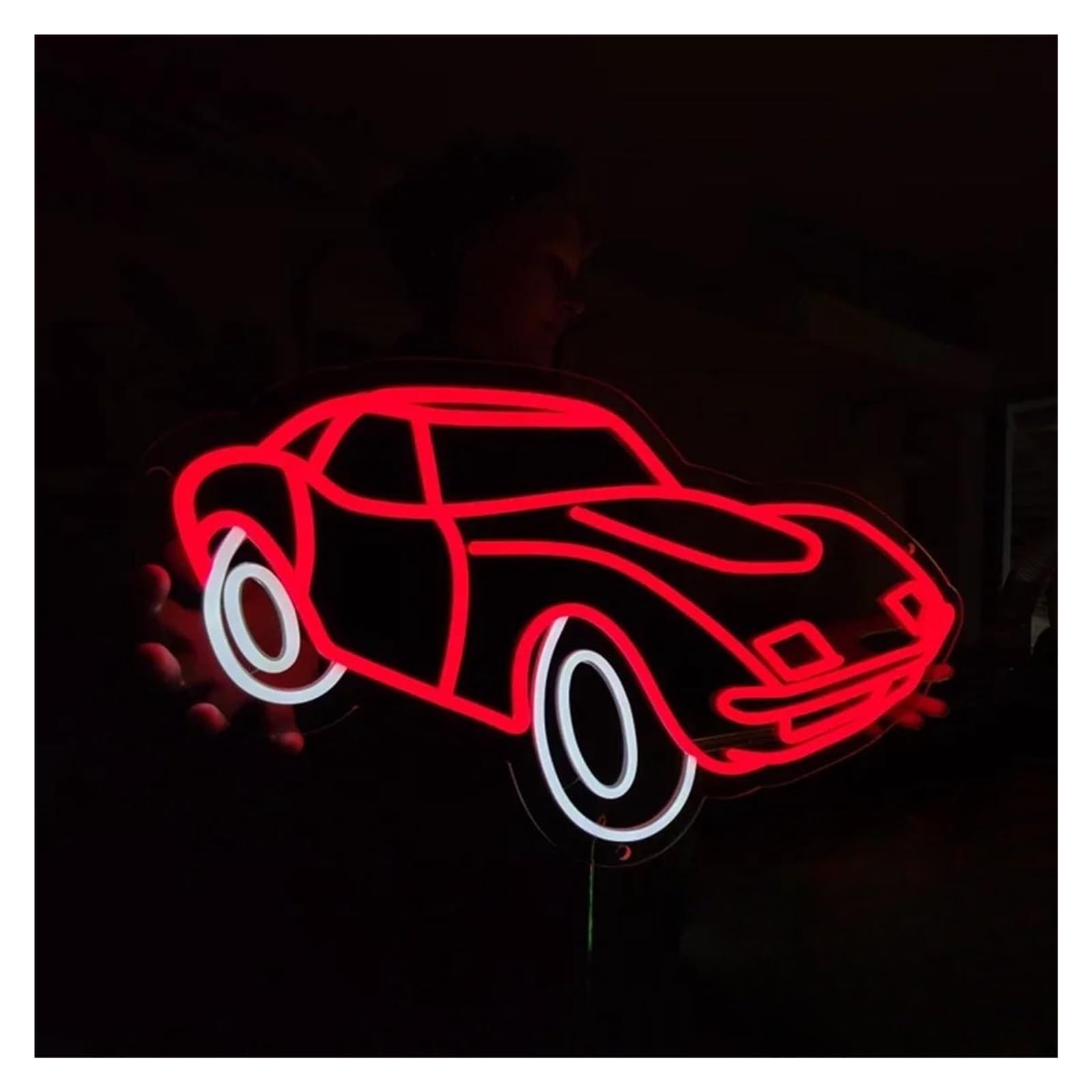 LEMST Signs Lamp Retro Car Neon Signs USB Powered Adjustable Brightness Car Neon Lights, for Garage Carpark Decor 30cmx38cm(C)
