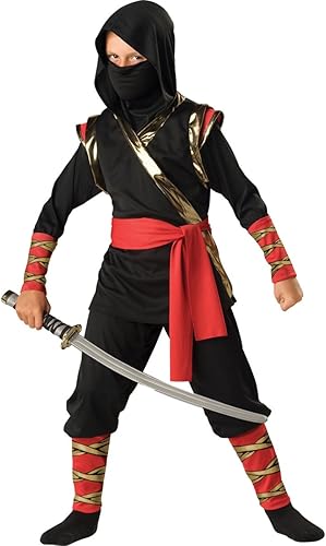 Traje de ninja con capucha para niños, por InCharacter Costumes, Llc., 6, Negro