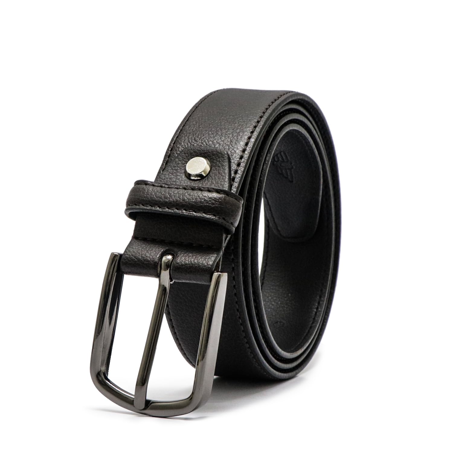 police Men’s Premium Vegan Leather Belt | Textured Leather Finish | Gun Metal Pin Buckle | Cut-to-Fit Adjustable Size | Formal & Casual Wear Belt | Black-picture-18