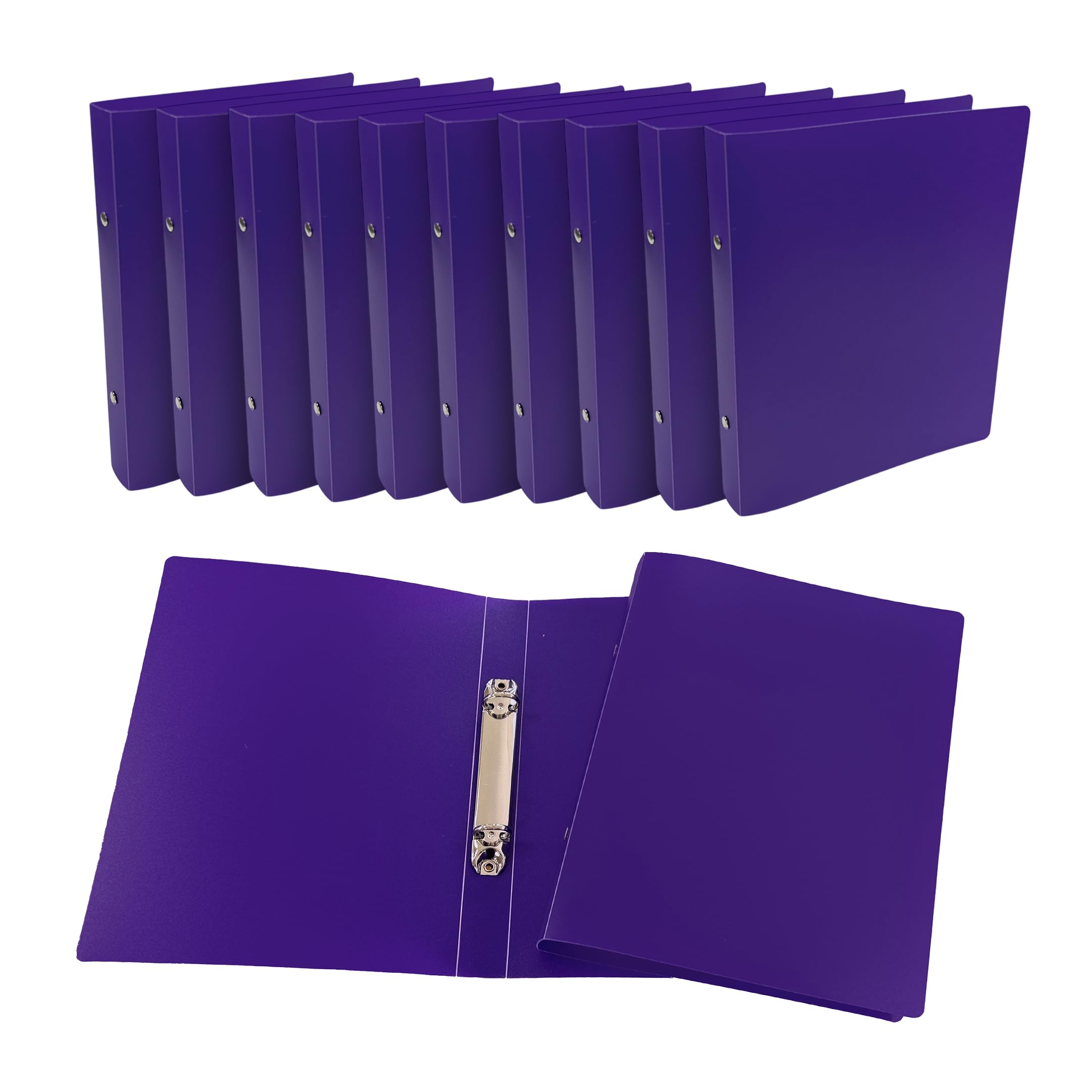 Pack of 12 Janrax A5 Purple PP Ring Binders – 25mm Spine, 2 O-Ring Mechanism, 700 Micron Durable Cover