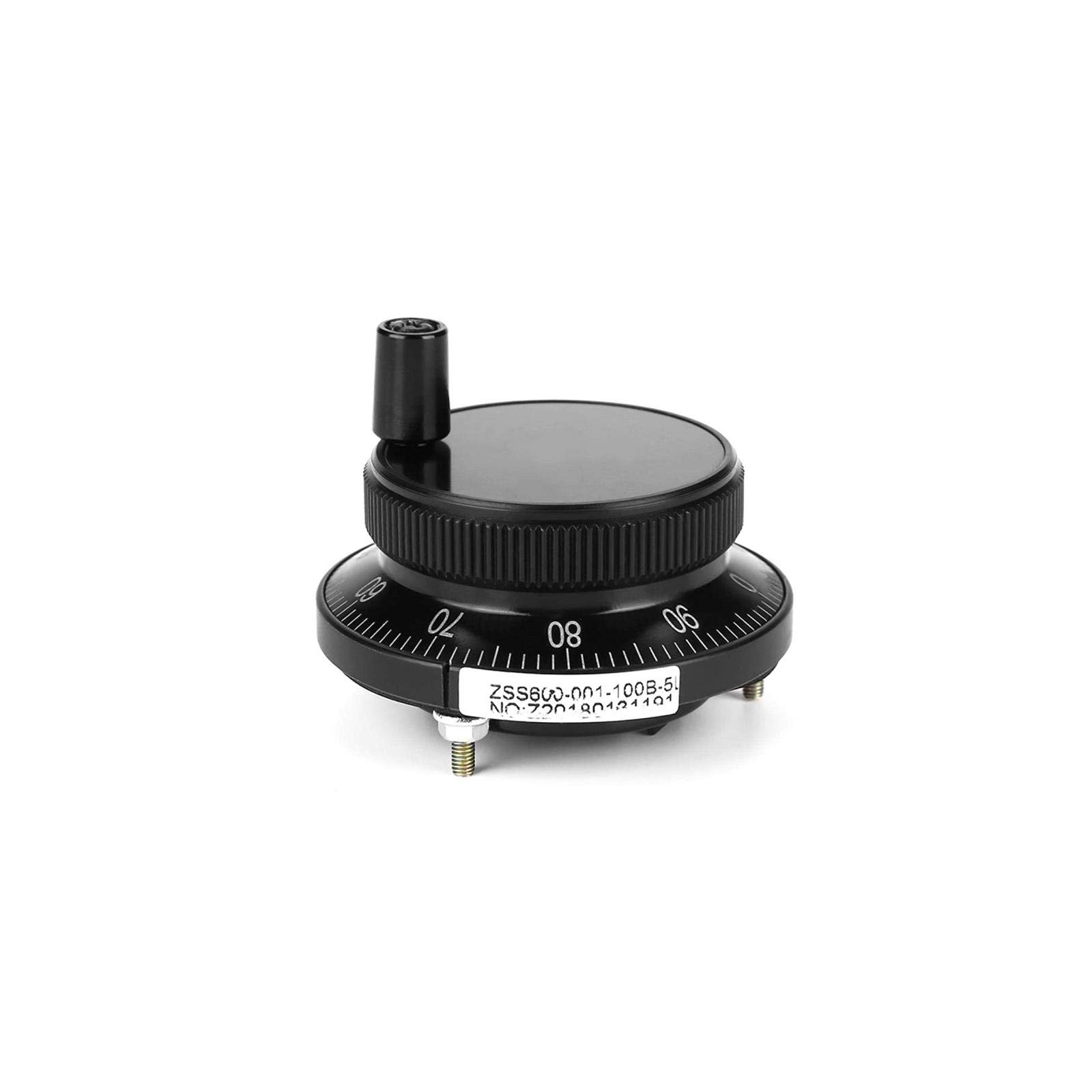 Jectse 6 Terminal Manual Pulse Encoder,IP54 Aviation Aluminum Rotary Knob Encoder,100 Stop Positions CNC Mill Router Control System Electronic Hand Wheel