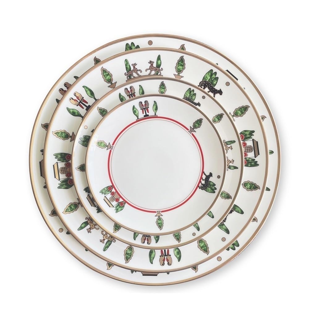 Talerze obiadowe Blat Dekoracyjny Talerz Otoczenia Zastawa stołowa Ceramiczny Porcelana Kostna Talerz Obiadowy 4 Sztuki Talerze Sałaterkowe