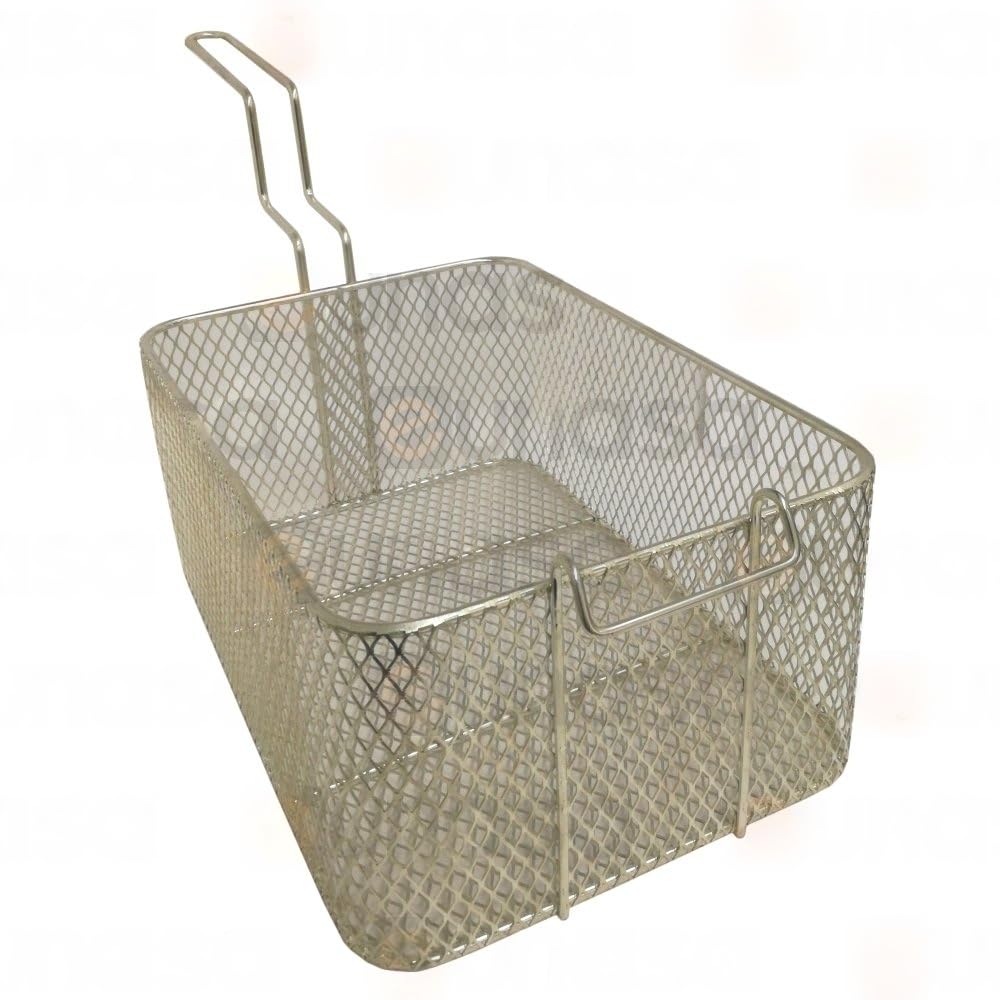 CubetasGastronorm ® Cesta Freidora 230x330x145 Mm Acero Reforzado Malla Diamante Gas Coccion Recambio Profesional Compatible Con Freidoras Macfrin Cocina Industrial Hosteleria Taller Hogar Fuerte