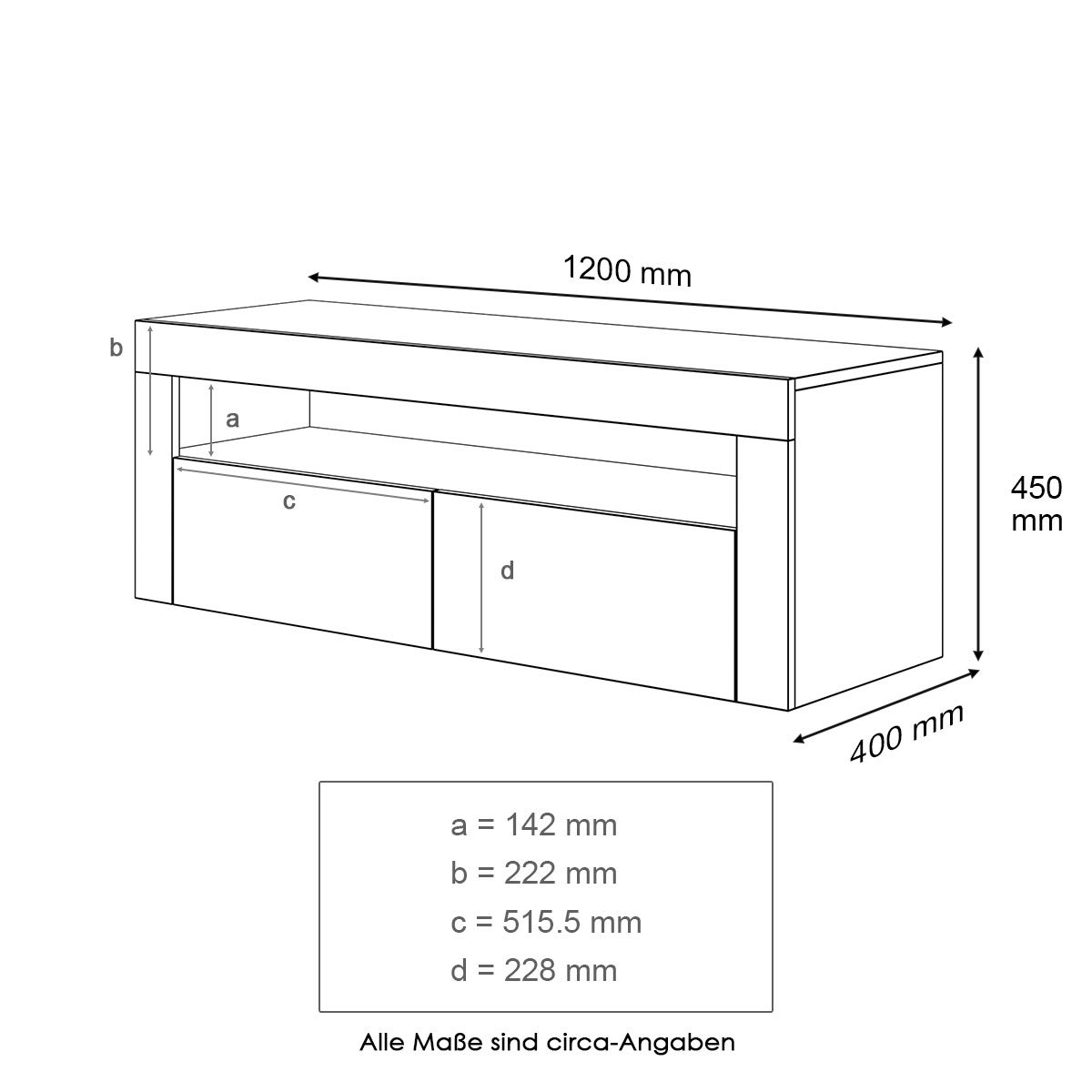 SONNI Mueble TV con Luces Regulables de 12 Colores,Mueble de Salón con LED y Estante de Cristal (Blanco, 120x40x45cm)