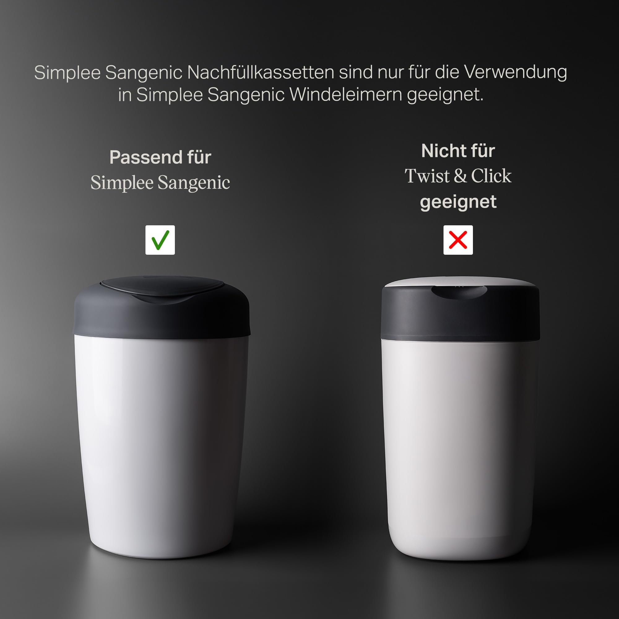 Tommee Tippee Nachfüllkassetten für Simplee Windelentsorgungssystem, 6-er Set, sich nur zur Verwendung in Simplee-Sangenic-Windeleimern