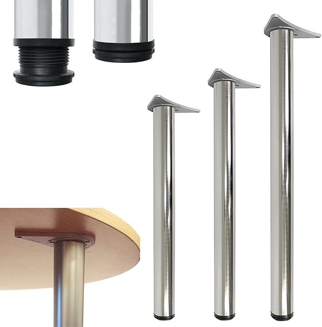 Adjustable Breakfast Bar Worktop Support Table Leg 710, 820, 1100 (Polished Chrome, 1100 mm)