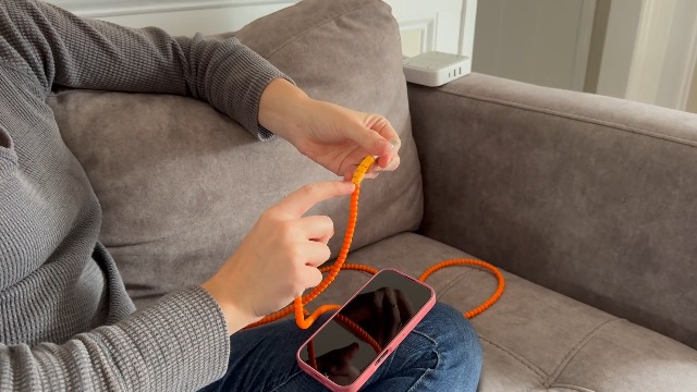 Image of USB C to USB C Cable 1FT,60W Fast Charging Beaded Charger Cord 30CM for iPhone 17 16 15 Pro Max iPad Pro Air 11 10th for Samsung S25 S24 Ultra S23 A16 A17 Android Phone Charger Cute Girls Women Orange
