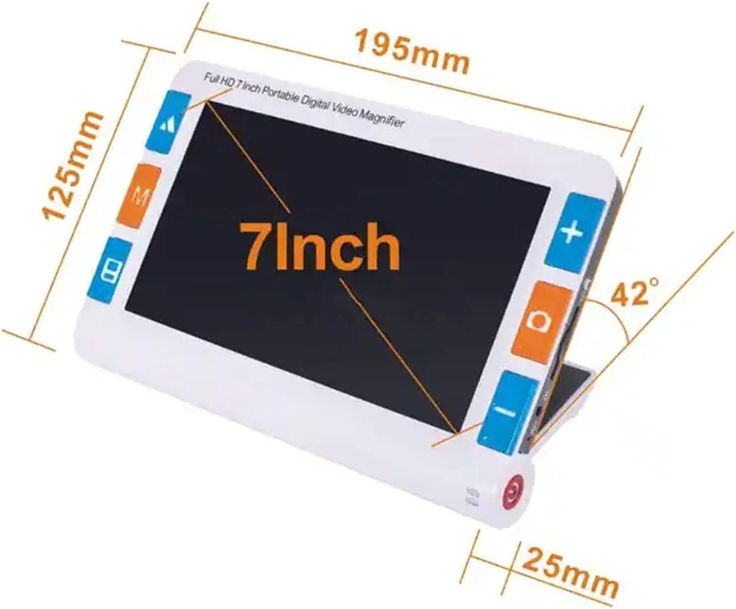 7.0" Video Digital Magnifier, 2x-32x Portable Electronic Reading Aid, 5200mAh Handheld Cordless Magnifying Glass with 26 Color Modes, for Visually Impaired Low Vision