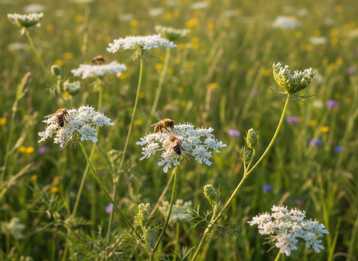 500 deutsche Samen der Wilden Mhre (lat. Daucus carota), pflegeleichte  winterharte Blume, die Wilde Mhre ist im Herbst eine wichtige  Nahrungsquelle fr Insekten : Amazon.de: Garten