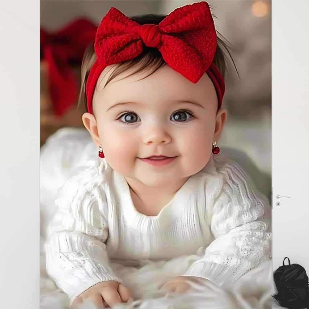 Cute Baby Girl Portrait Poster for Pregnant Women, Smiling Newborn Photo Print, 18x24 Inch, Multicolor-image-32