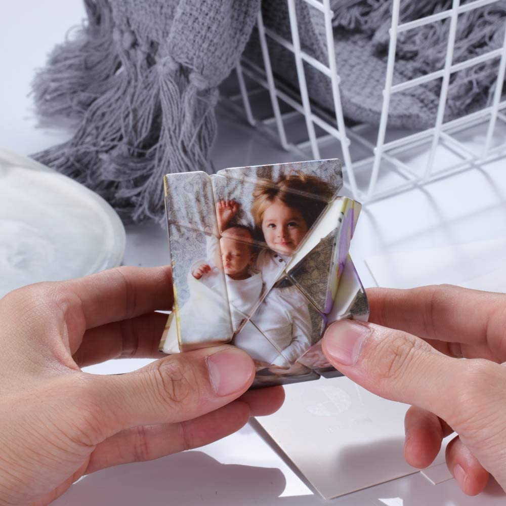 Ramka na zdjęcia, kostka Rubika, niestandardowy obraz, kostka Rubika, blok do zdjęć, spersonalizowane puzzle 3D, obrotowa kostka rubika, prezent dla miłośników przyjaciół, na ślub, dekoracja domu, 7 kwadratów