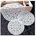 Egurs Set di 3 tovagliette all'uncinetto in pizzo bianco e rotondo, fatte a mano, in pizzo rustico, per cucina, feste, matrimoni, stoviglie, Dreamcatcher, 25/30/35 cm