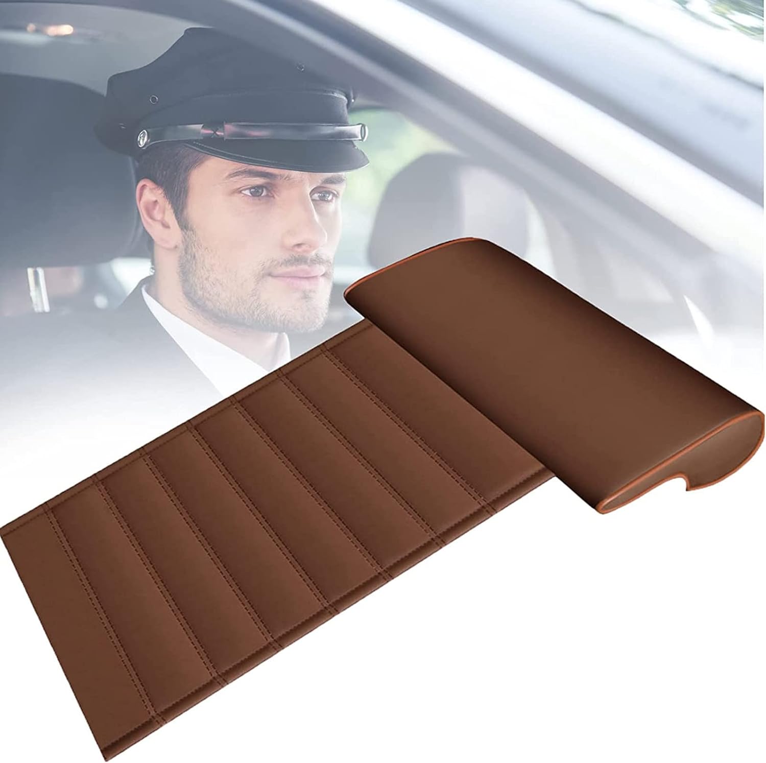 Car Seat Extender Cushion Leg Support Pillow for Long-Distance Driving Pain Knee Relief, Buckle Design, Non-Slip Leg Rest