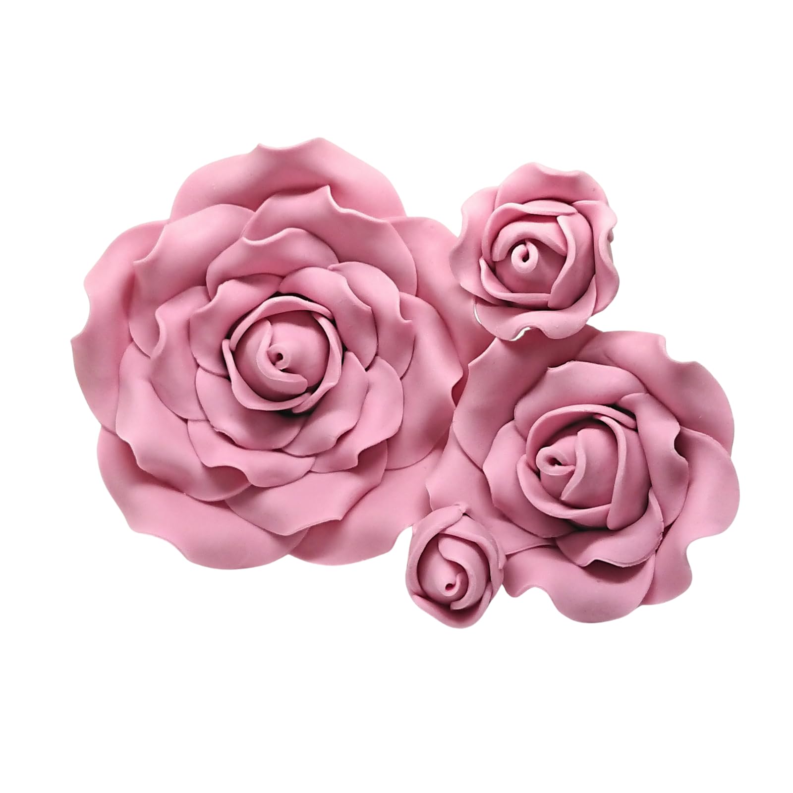 Sugar Roses -Sugar Paste Flowers - Cake Toppers Decorations - 4 Sizes to choose from -Weddings - Birthdays - Anniversary - DUSKY PINK (1 1/2" X 5)