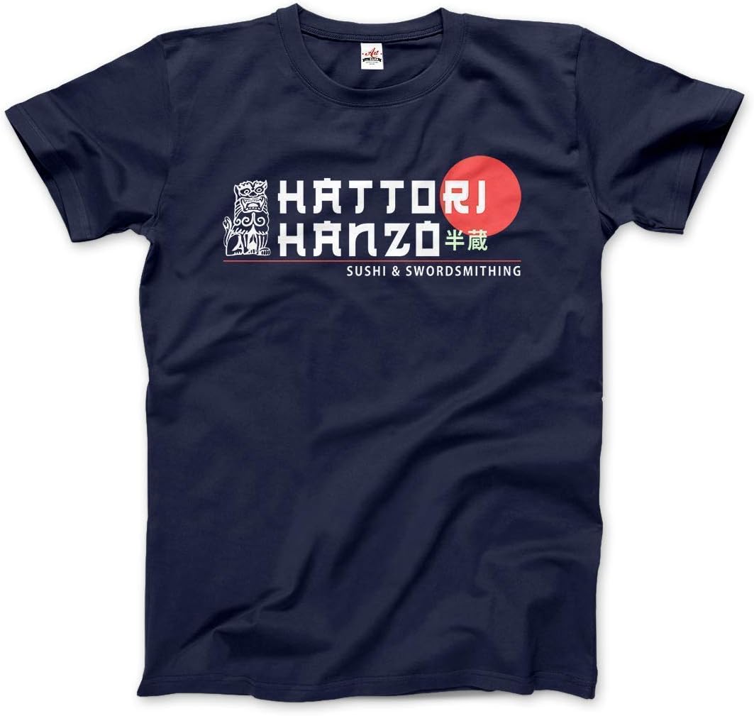 Hattori Hanzo, Sushi and Swordsmithing T-Shirt (Adults, Kids, Short & Long Sleeve) Black