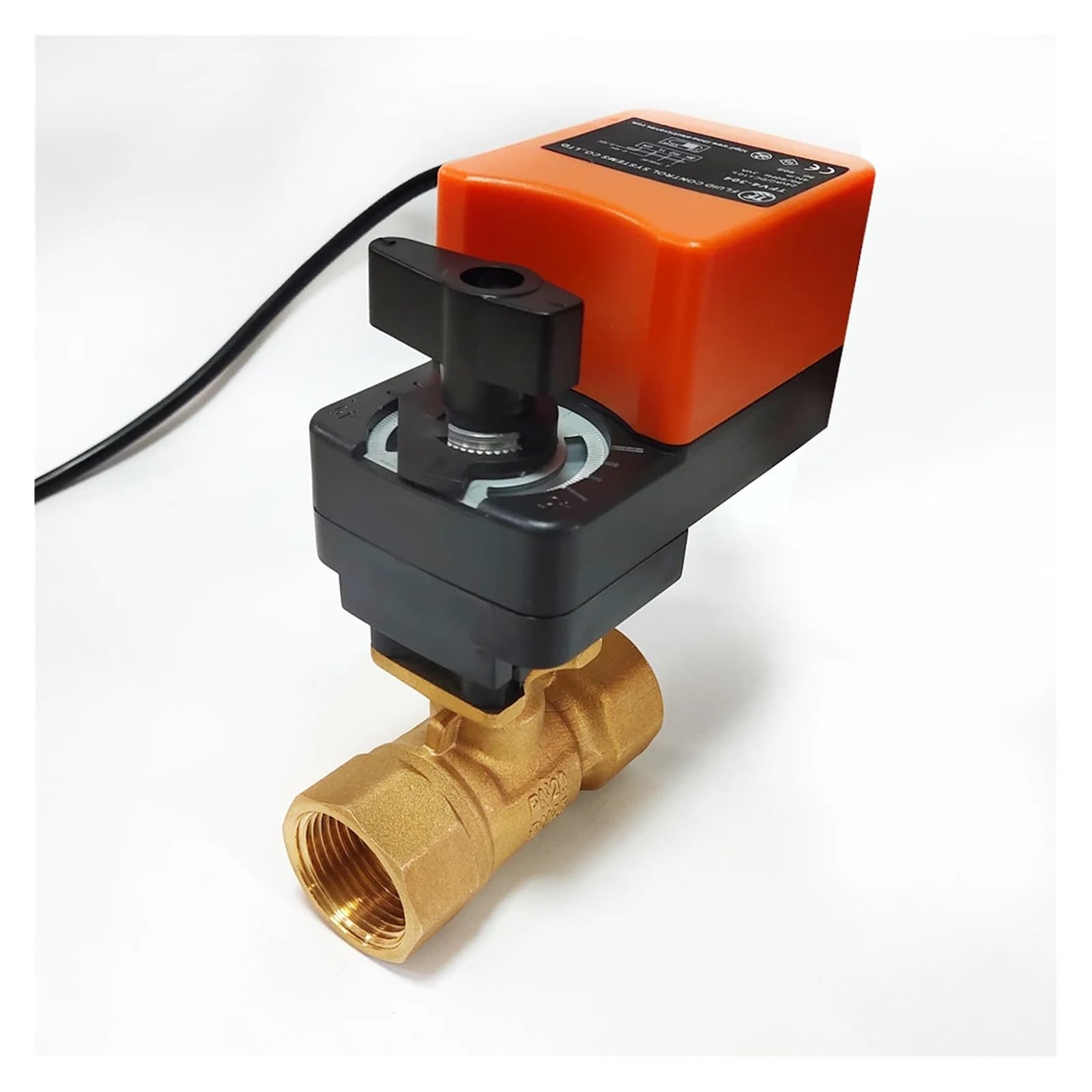 HKYPCOKVK 1/2'' Modulating Valve with 6Nm Actuator 4-20mA/0-10V Brass Electric Proportion Motorized for Flow regulating(0-10V)