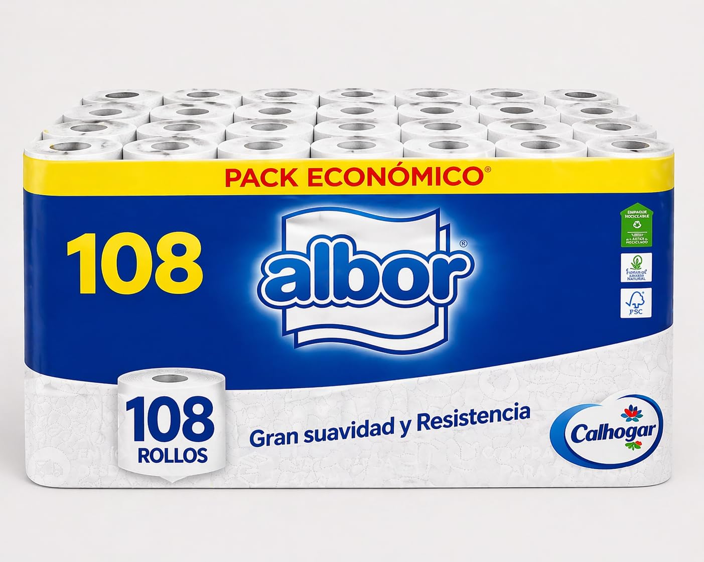 Pack Mega Ahorro Colhogar Albor 108 Rollos Papel Higiénico – 9 Packs de 12 | Máxima Duración y Comodidad