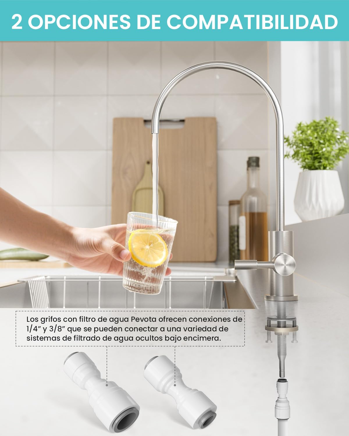 Grifo Osmosis Inversa, Grifo Cocina Para Agua Potable, Grifos Cocina Fregadero De Acero Inoxidable Para Sistemas De Ósmosis Inversa O Filtración De Agua, Grifo Sin Plomo, Plata Cepillada