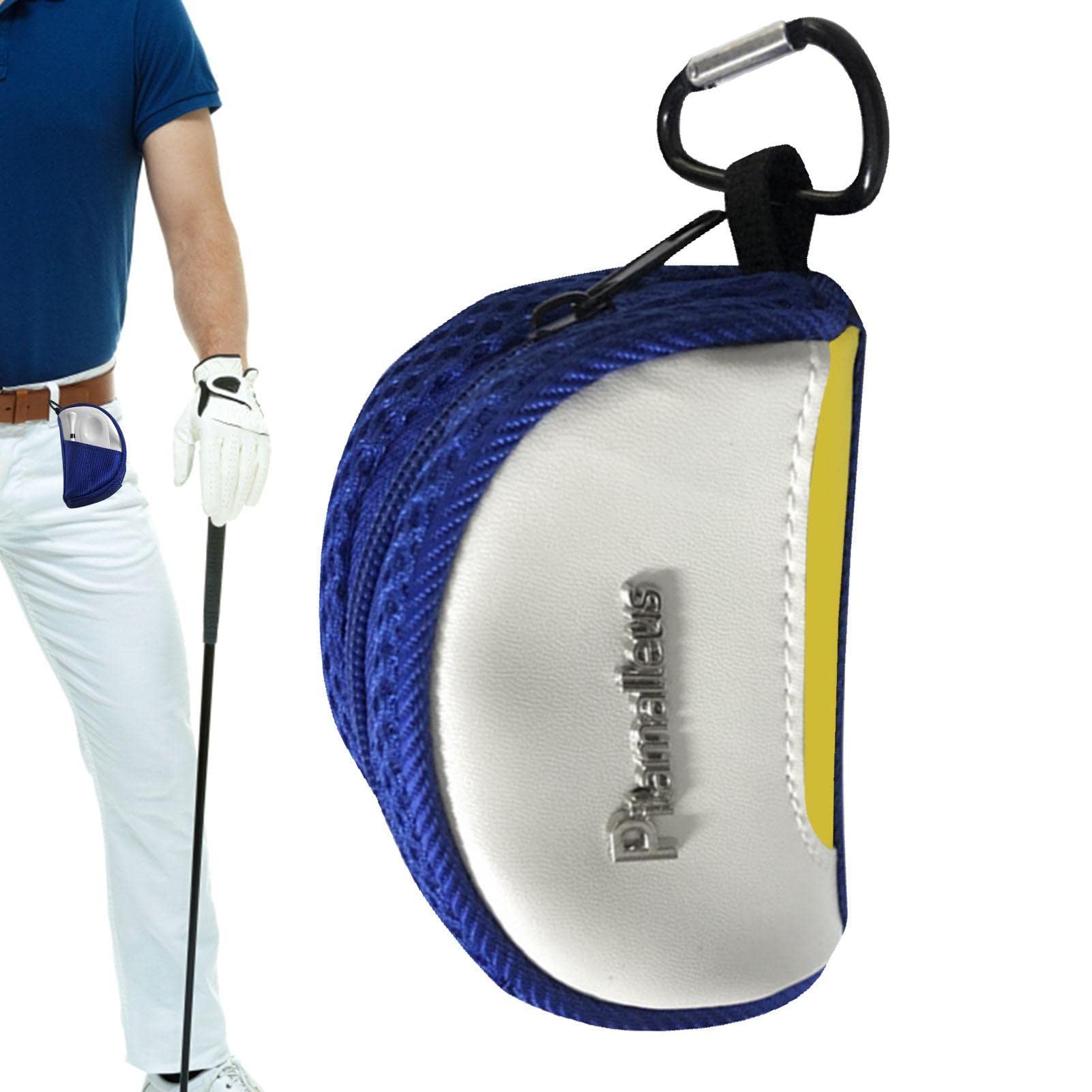 Borsa per Pallina da Golf con Cerniera e Moschettone, Porta t-Shirt Sportivo Tascabile