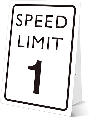 Letrero de cumpleaños de coche de carreras, límite de velocidad 1, letrero de 8 x 11 con soporte, decoraciones rápidas de un cumpleaños