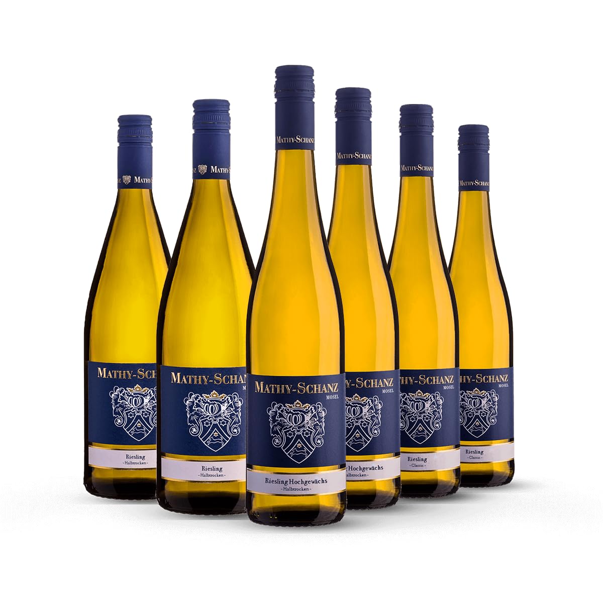 Weingut Mathy-Schanz | Weißwein Halbtrocken - Riesling Probierpaket | Wein von der Mosel | (6 x 0,75l)