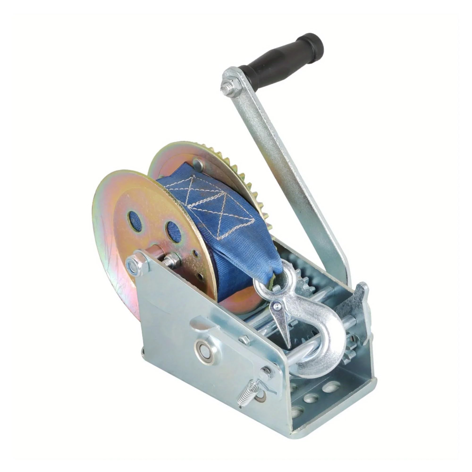 Mshgsku Manual Hand Winch With Crank, Gear, And 10M Strap - Heavy Duty, Easy To Use For Atv And Boat Trailers