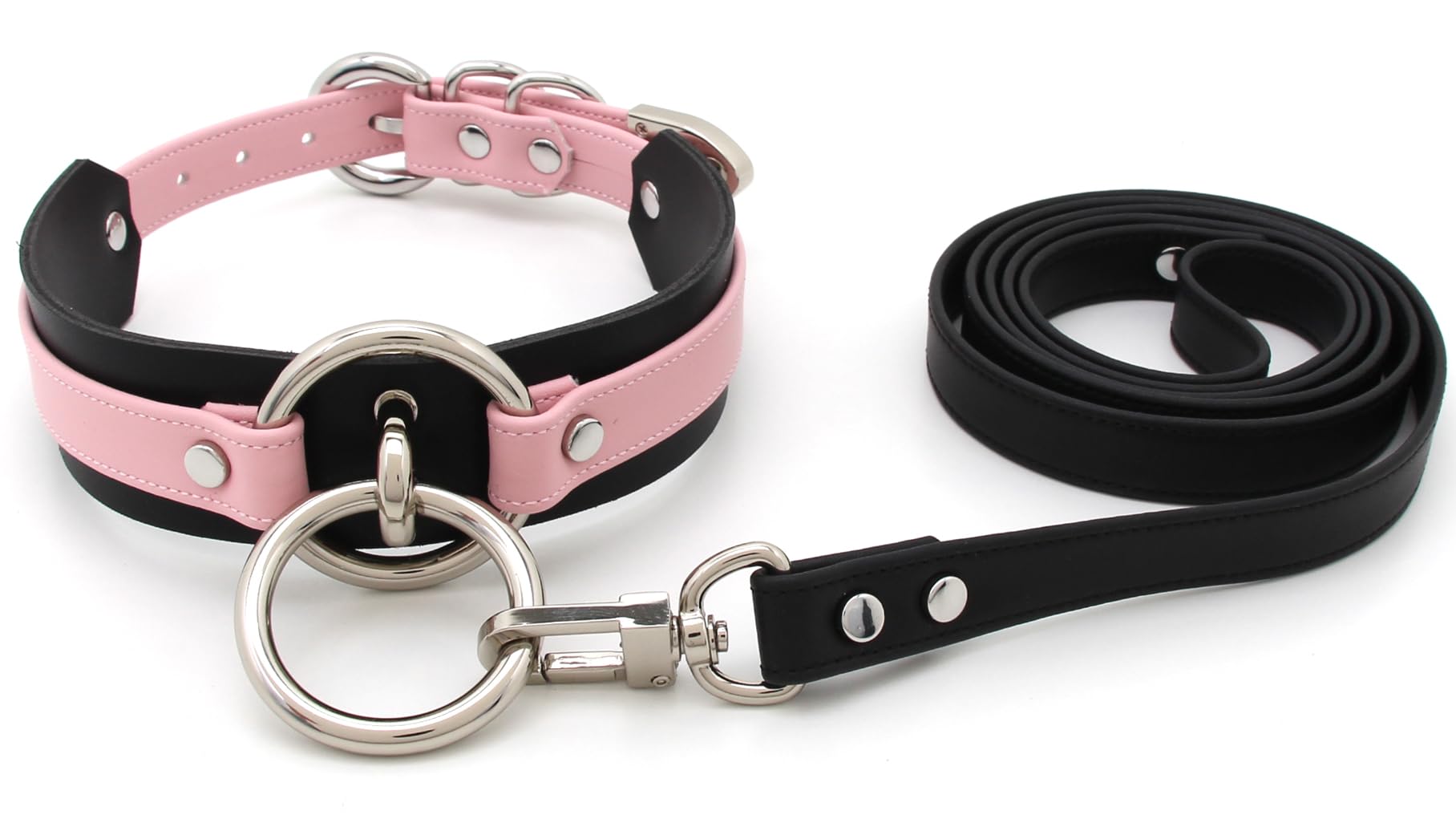 Gargantilla de Cuero Sintético O-Ring Collar para Mujer
