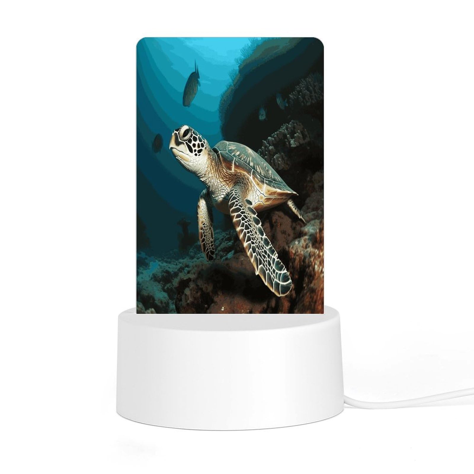 Adfgyerh Style Sea Turtle(1) Night Light Acrylic Material Easy Installation, Home Decor Usb Interface Power Supply, Lamp For Restaurant Bar Cafe Room Decor