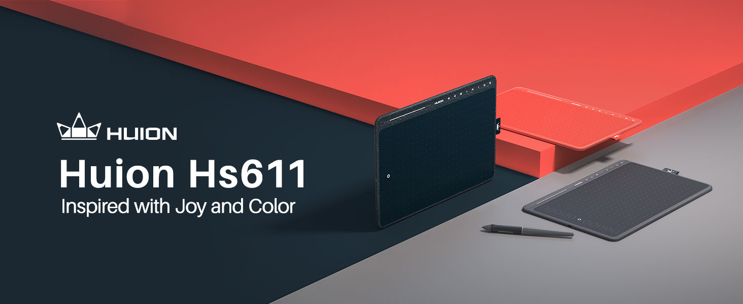 Mesa digitalizadora HUION HS611 Tablet gráfico com 10 teclas de