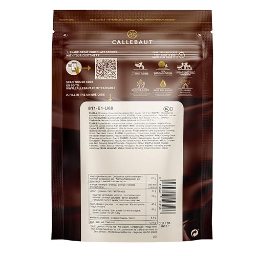 Miniatura 2 de Callebaut N 811 - Calzones belgas de chocolate negro con cobertura 54.5% - 2.2lbs