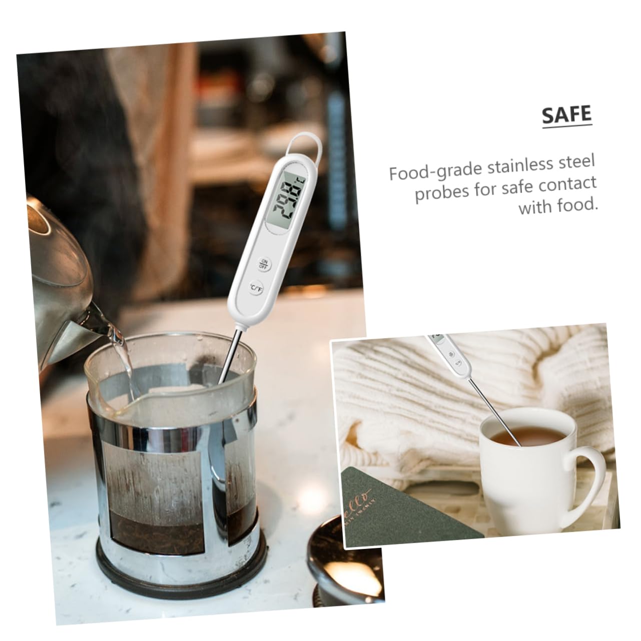 ABOOFAN Fast Reading Kitchen Thermometer Professional Oil Water Meat Turkey BBQ Cooking Compact and Portable