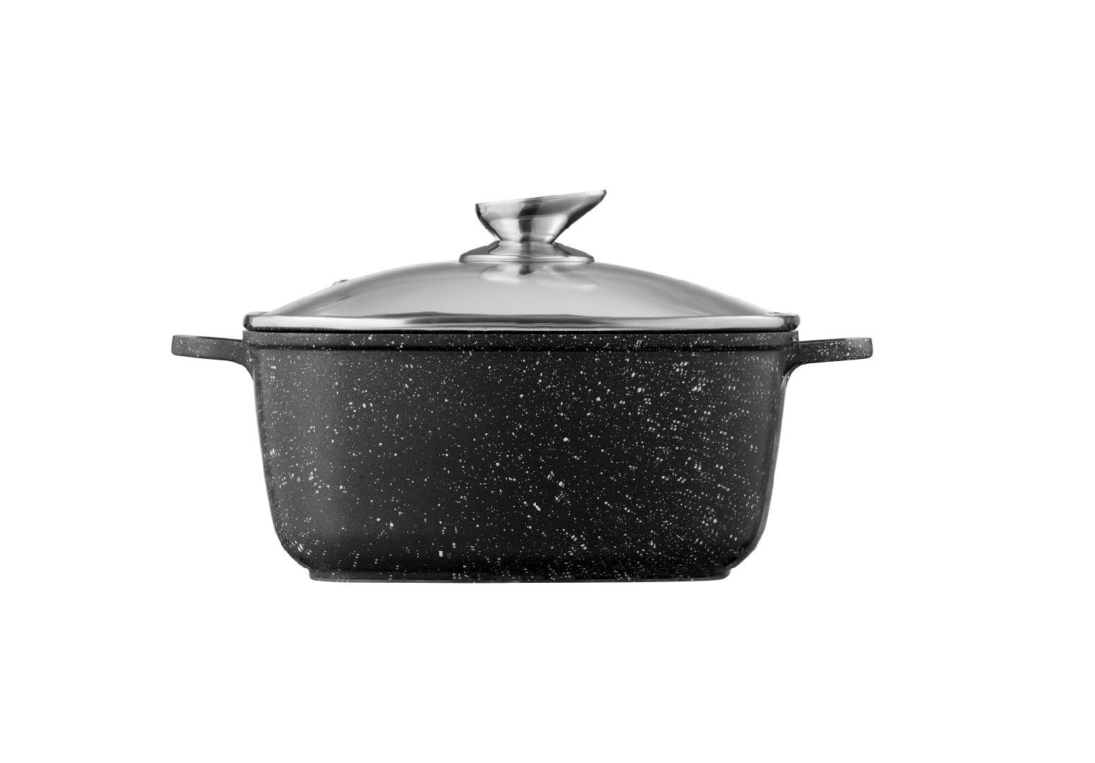Pradel Excellence - PCUI001025 - Faitout Carré 24 x 24 cm avec Couvercle Verre - Fonte d’Aluminium - Revêtement Antiadhésif façon pierre - Protèges Poignées Amovibles - Tous Feux Four, Lave-Vaisselle