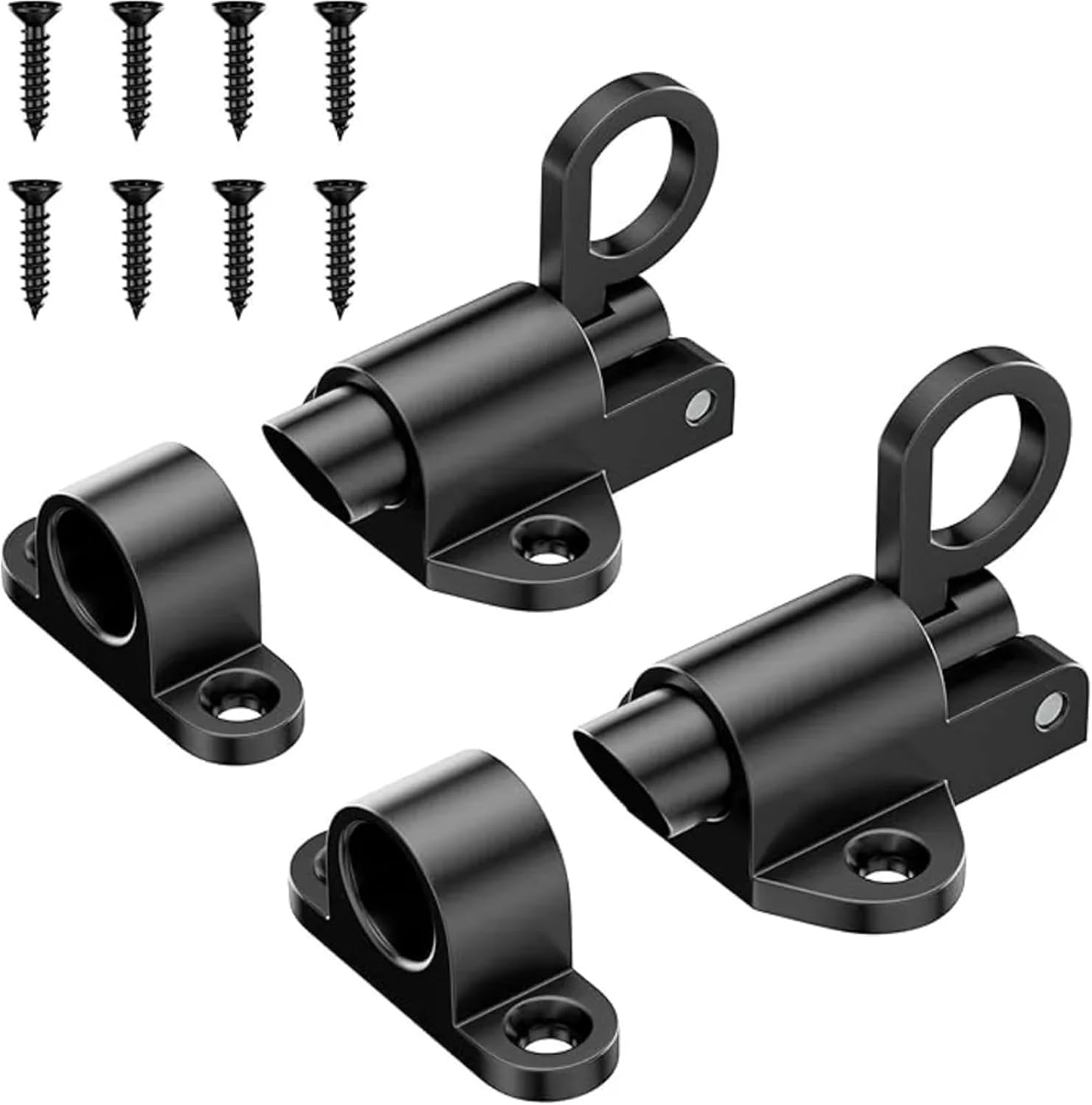 Automatic Spring-Loaded Door Bolt Latch with Pull Ring for Interior Doors and Gates