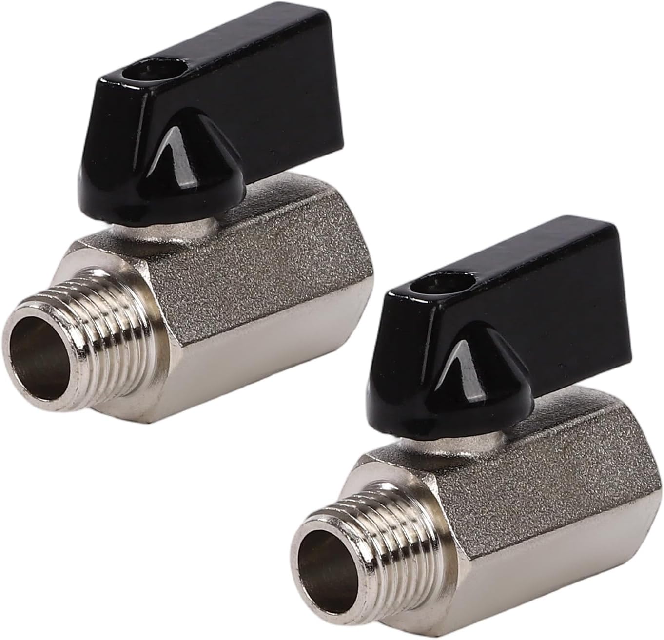 ValveTechnik 2Pcs 1/2" Mini Brass Ball Valve NPT Female x Male | Thread Shut Off Compact Rust-Resistant Double-Seal for Water Gas Oil Lines Home Kitchen Bathroom RV