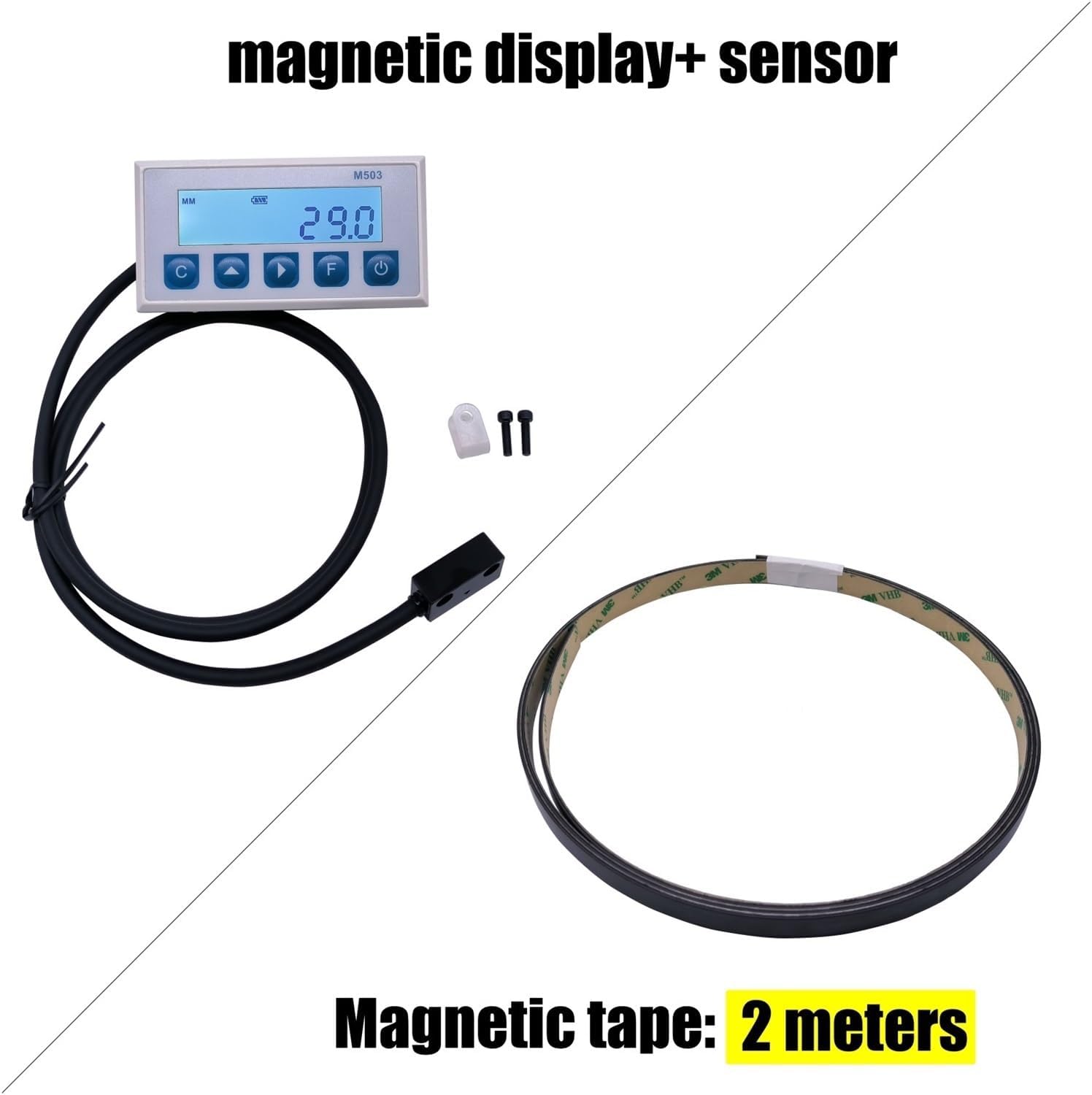 Linear Scale, M503 Magnetic Scale DRO Integrated Embedded Magnet Measurement System Tape with Stain Belt Profile Woodworking for Mill Machine,M503-7000mm Tape-1