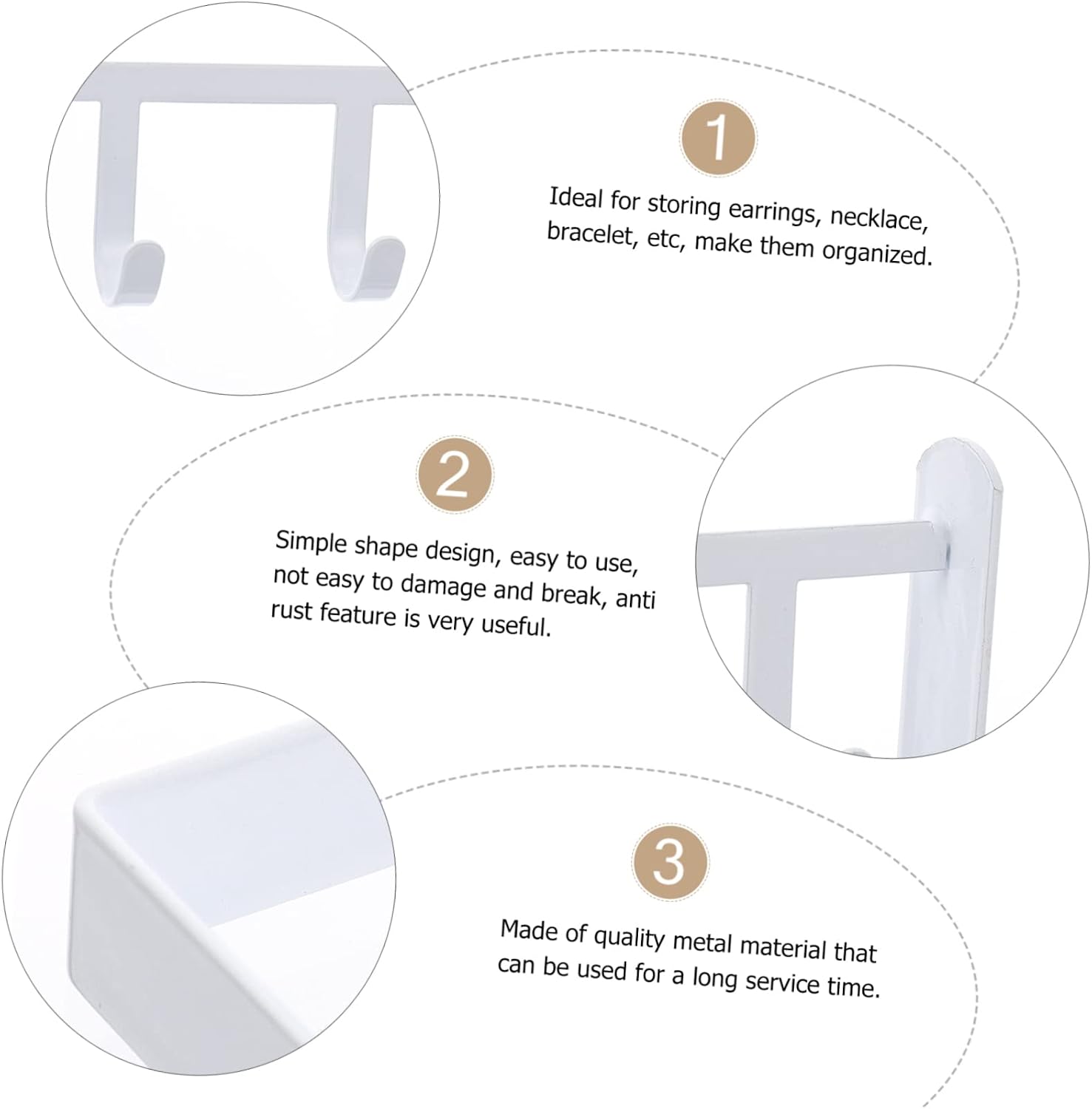 PRETYZOOM White Metal Earring Rack Jewelry Organizer for Home and Shop image 4