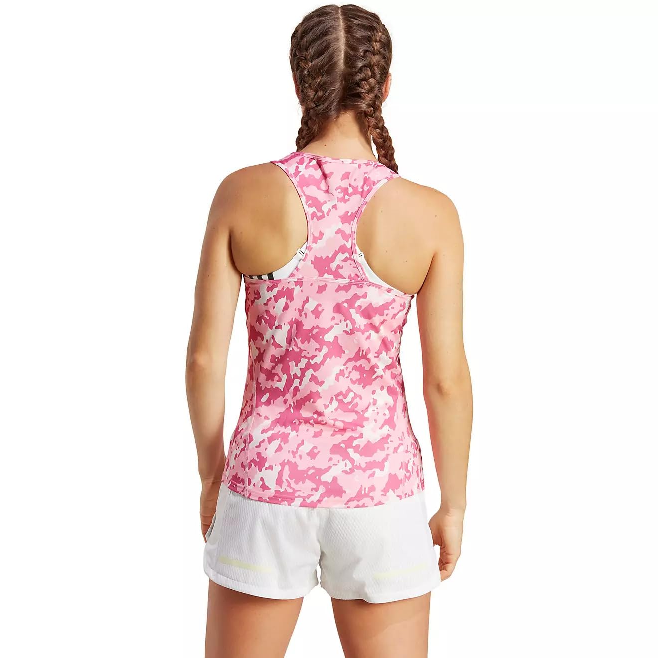 adidas Own The Run Camo Running Tank Top Mujer, Transparente Rosado, XS