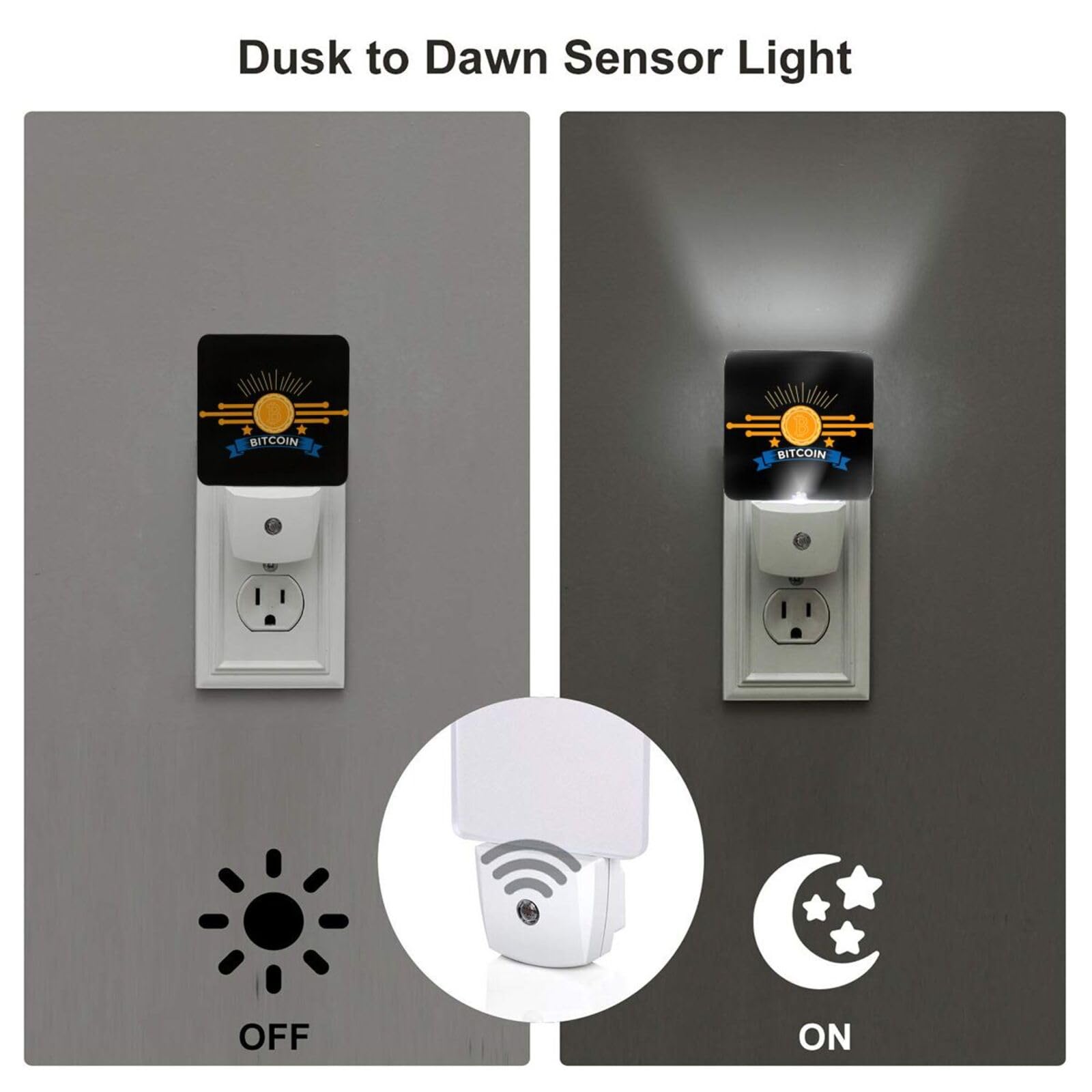 SIYTUAU Night Light Bitcoin Crypto Night Lights Plug Into Wall Smart  Automatic Dusk to Dawn Sensor Led Night Light for Living Room Bedroom  Hallway Stairways 2 Pack - Amazon.com