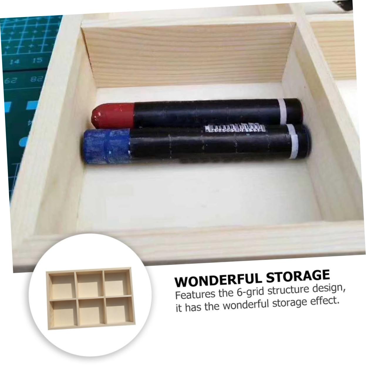 SHINEOFI 7 Stck Holz Aufbewahrungsbox mit Fächern Pigmentbox Langlebigem Material Auslaufsicheres Design für Malutensilien und Künstlerbedarf Geeignet für Schule und Zuhause